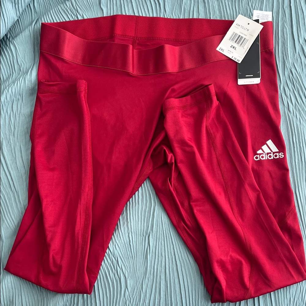Adidas Men’s Red Performance Layer Leggings